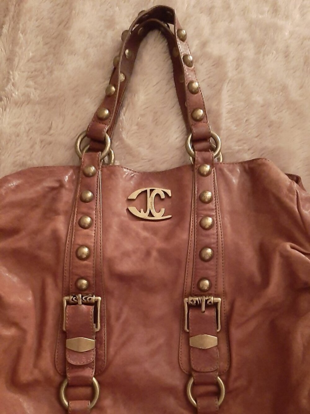 JUST CAVALLI LARGE LEATHER BAG